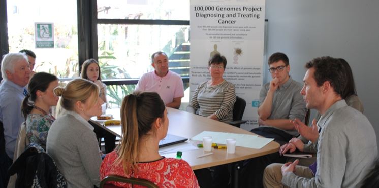 A patient engagement meeting for the 100,000 genomes project in Manchester